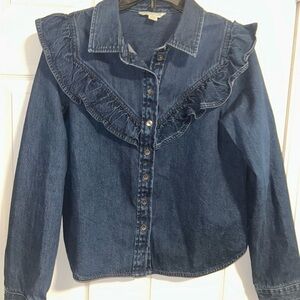 American Eagle Outfitters Blue Denim Top